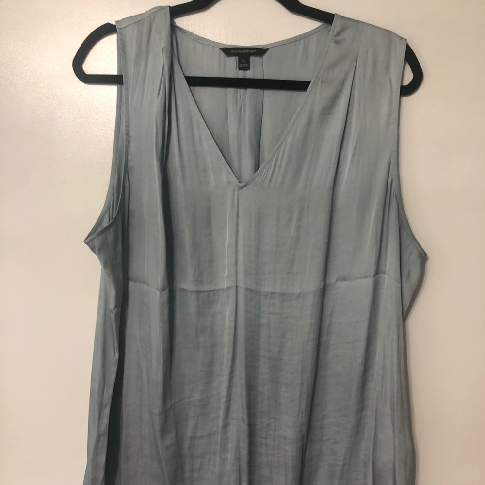 Banana Republic Work Blouse Gray Sleeveless XL